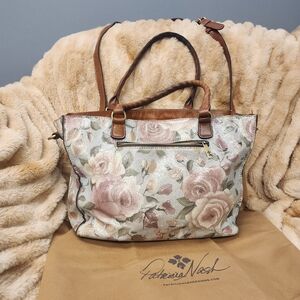 Patricia Nash Floral Tote - Cream and Tan